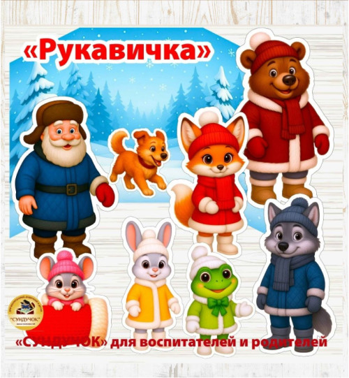 Сказка "Рукавичка" для оформления центров РППС, театрализованных игр и мероприятий Сказка "Рукавичка" для оформления центров РППС, театрализованных игр и мероприятий
