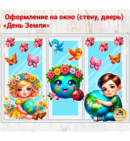 Оформление на окно (стену, дверь) - День Земли